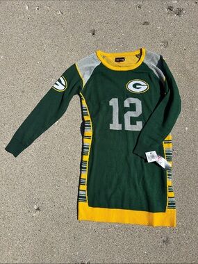NFL Green and Yellow Green Bay Packers Mini Dress